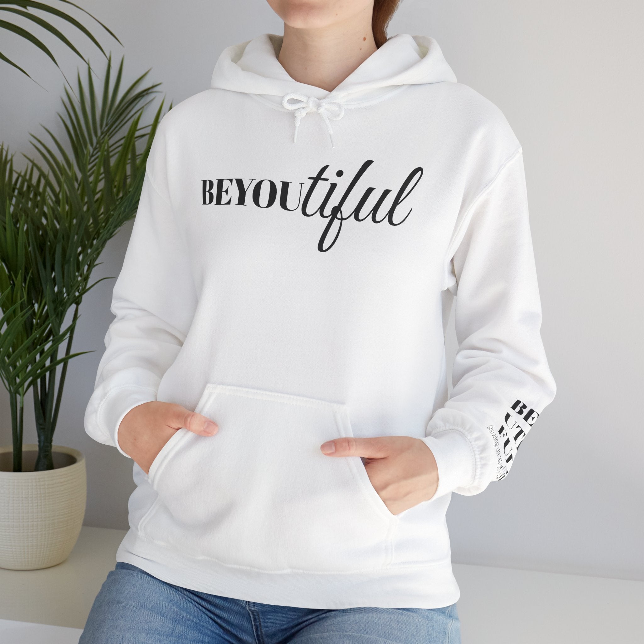 BEYOUtiful Hoodie | Faith Christian Heart Sleeve Design