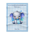 Boys Elephant Baby Blanket with "Psalm 139:14" Scripture