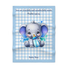 Boys Elephant Baby Blanket with "Psalm 139:14" Scripture