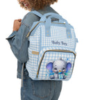 Boys Elephant Baby Diaper Backpack with "Psalm 139:14" Scripture