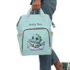 Boys Crocodile Baby Diaper Backpack with "Psalm 139:14" Scripture