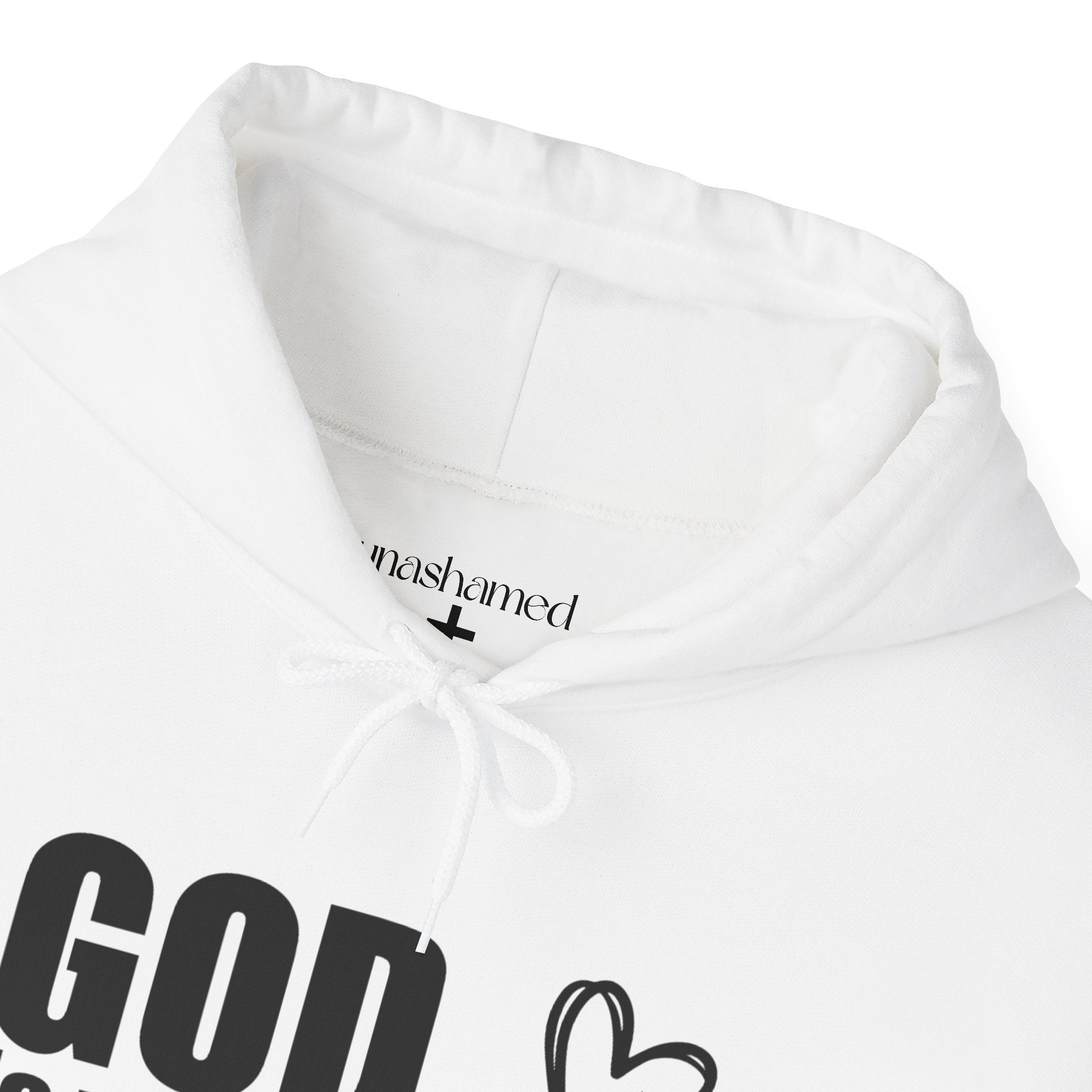 God is Within Her Hoodie | Faith Christian Heart Sleeve Design