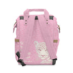 Girls Leopard Baby Diaper Backpack with "Psalm 46:5" Scripture
