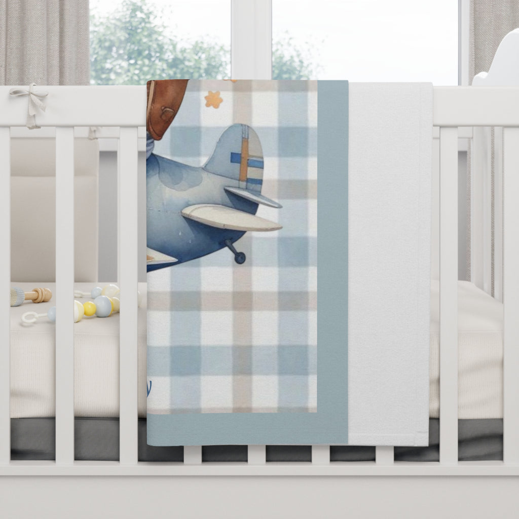 Boys Bear Baby Blanket with "Psalm 139:14" Scripture