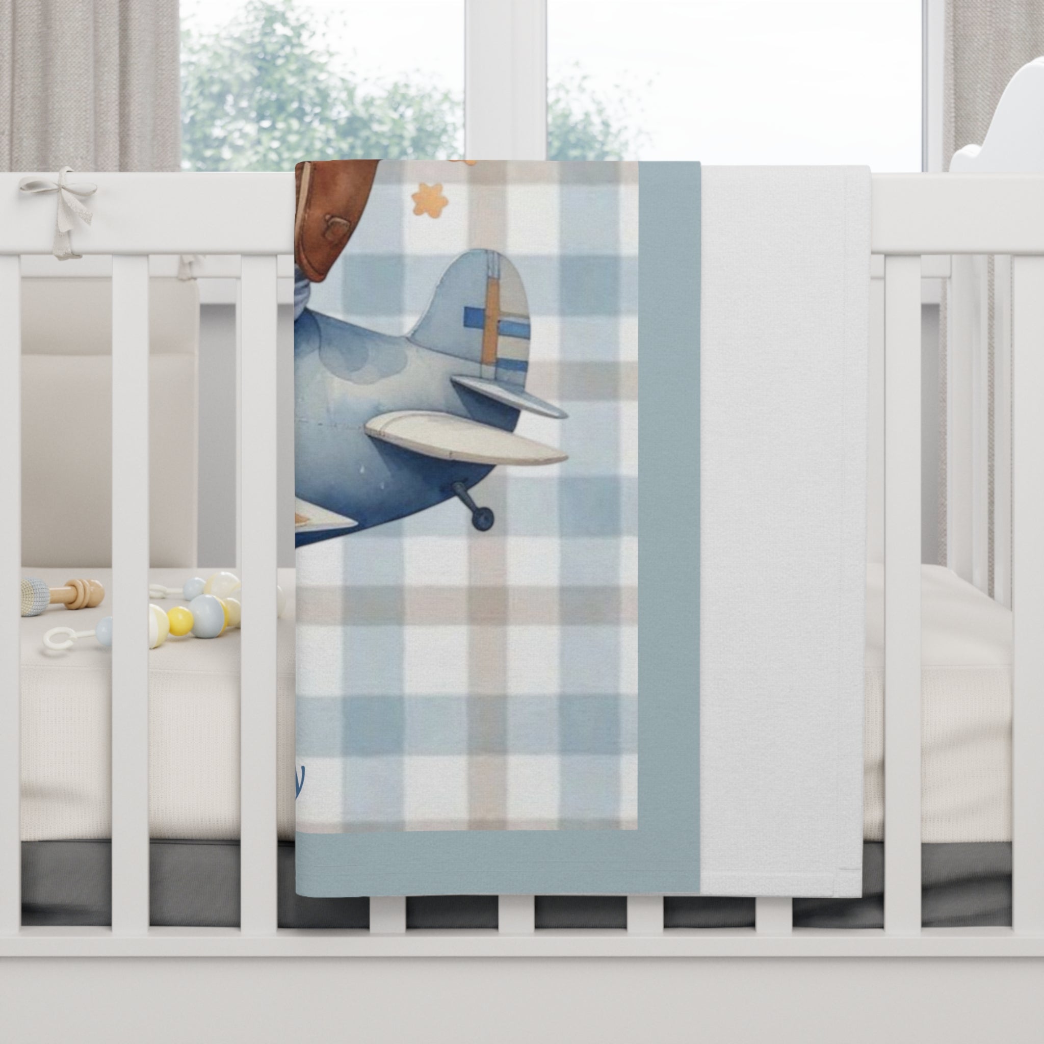 Boys Bear Baby Blanket with "Psalm 139:14" Scripture