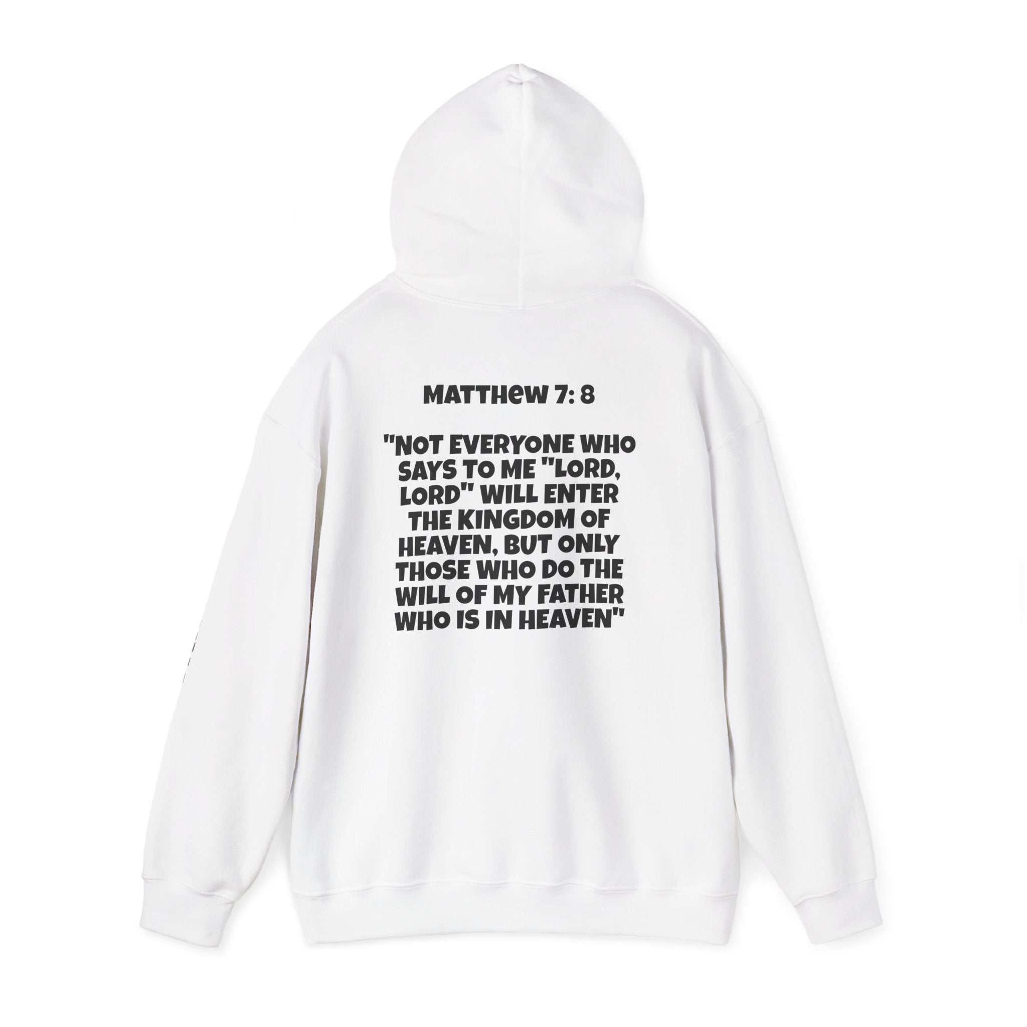 Men & Women Hoodies (Unisex) - Matthew 7: 8 Cross Hoodie | Bible Verse Scripture