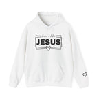 Love like Jesus Hoodie | Faith Christian Heart Sleeve Design