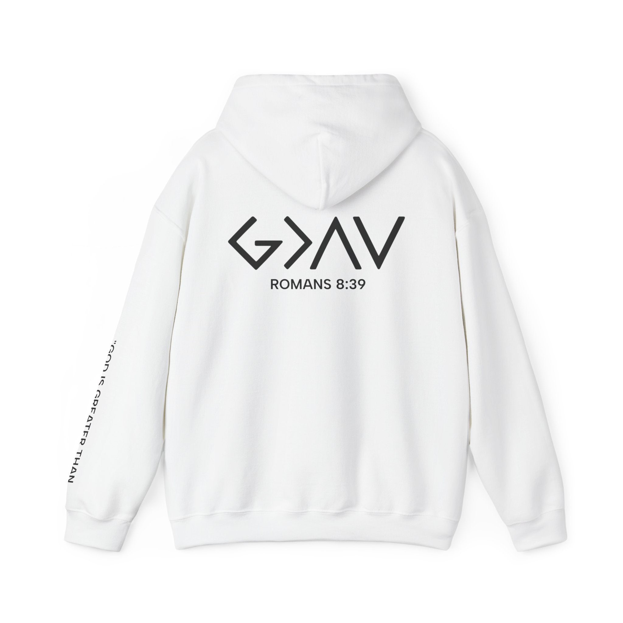 Men Hoodie - Romans 8:39 | GOD IS GREATER THAN MY HIGHS AND MY LOWS