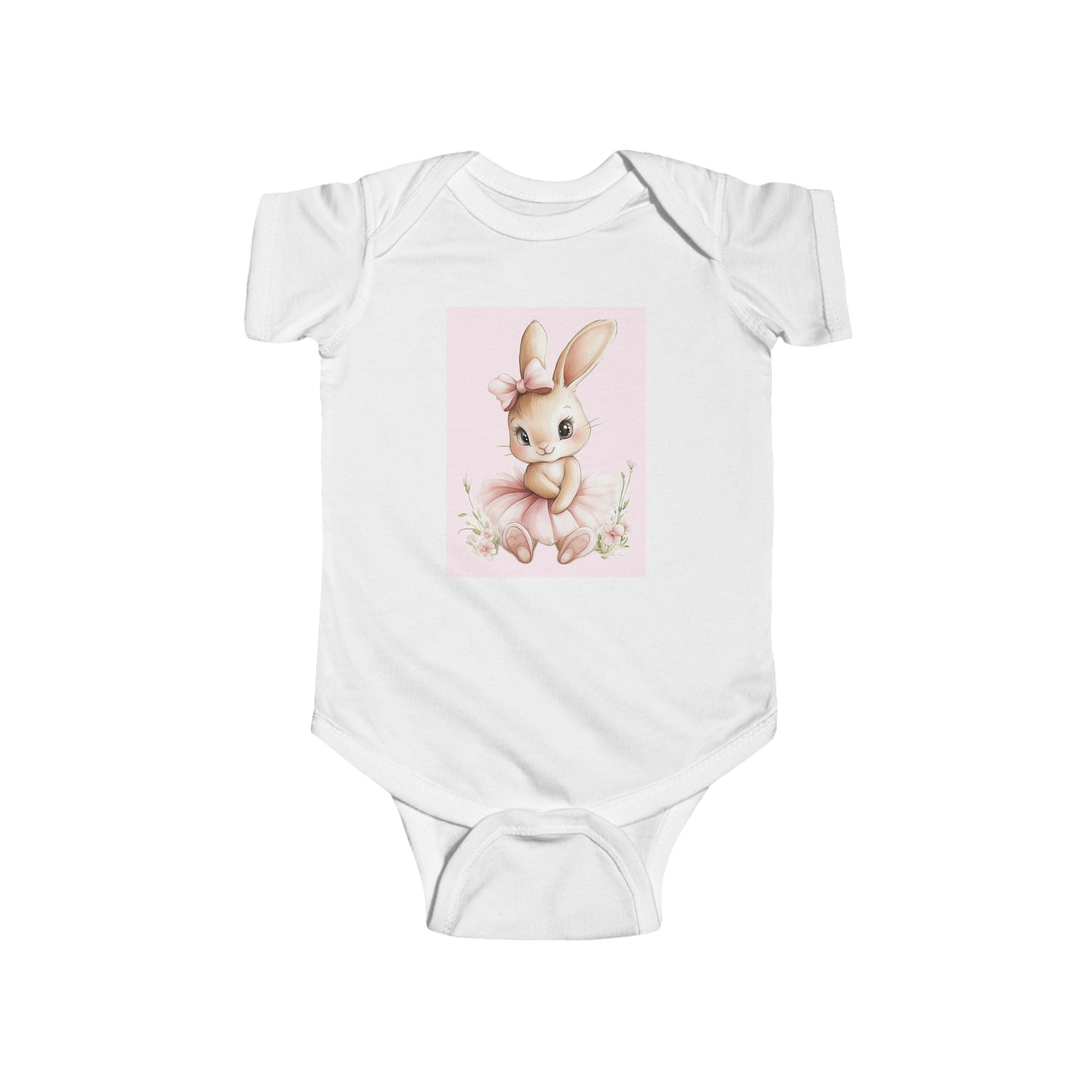Girls Bunny Infant Bodysuit with "Psalm 46:5" Scripture