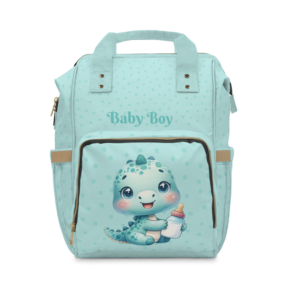 Boys Dinosaur Baby Diaper Backpack with "Psalm 139:14" Scripture