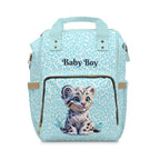 Boys Leopard Baby Diaper Backpack with "Psalm 139:14" Scripture