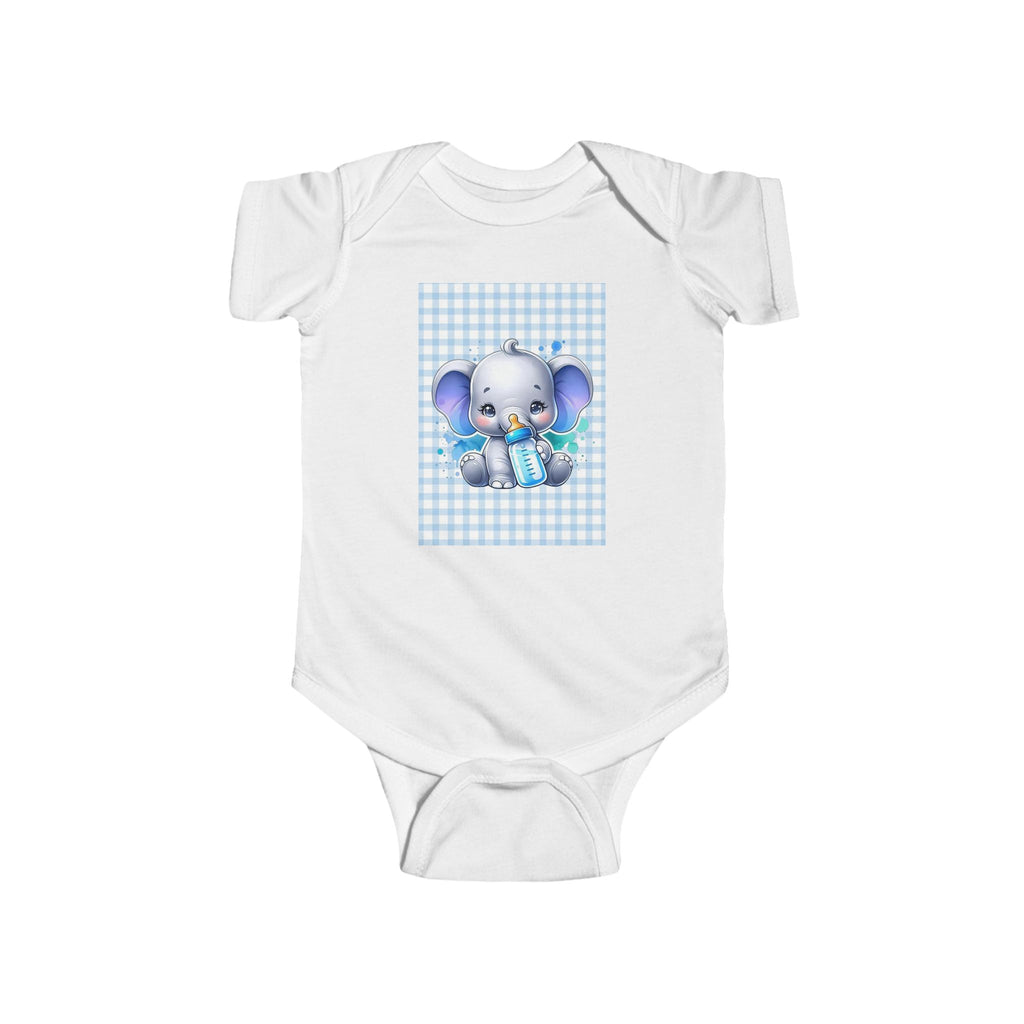 Boys Elephant Infant Bodysuit  with "Psalm 139:14" Scripture