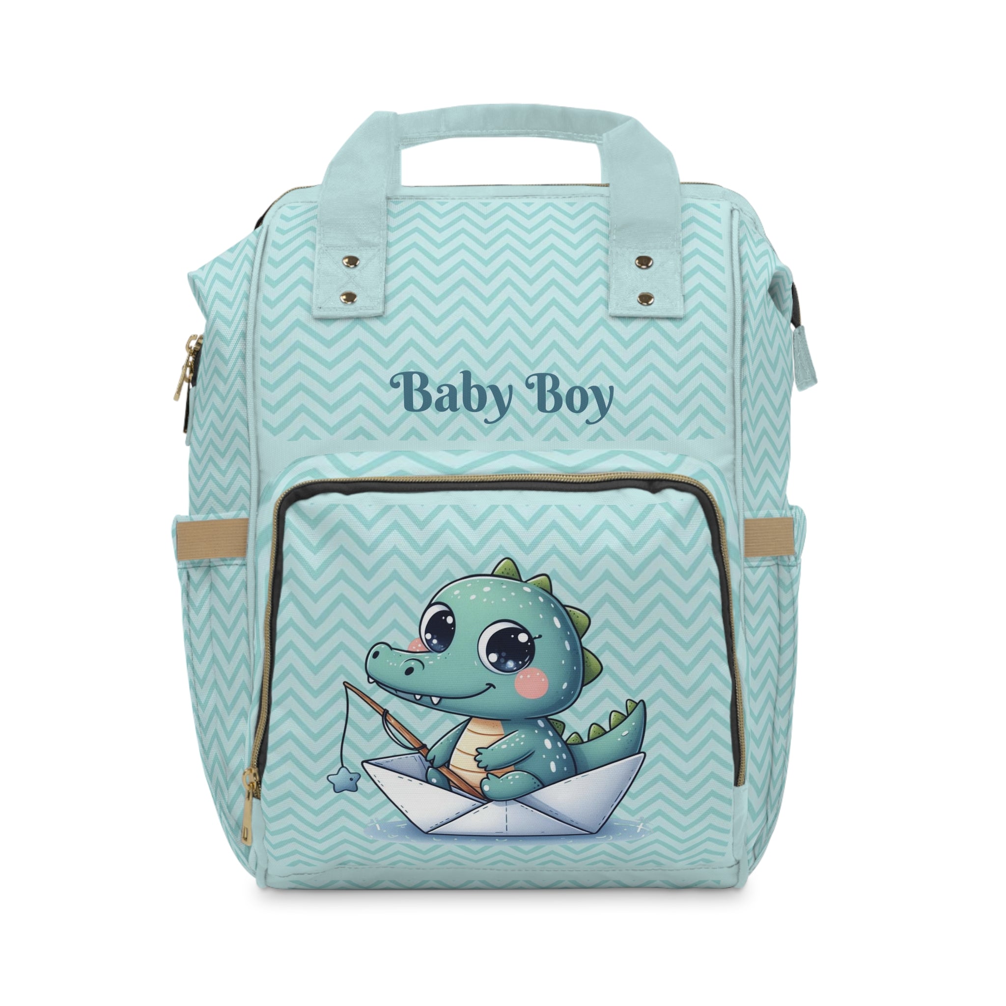 Boys Crocodile Baby Diaper Backpack with "Psalm 139:14" Scripture