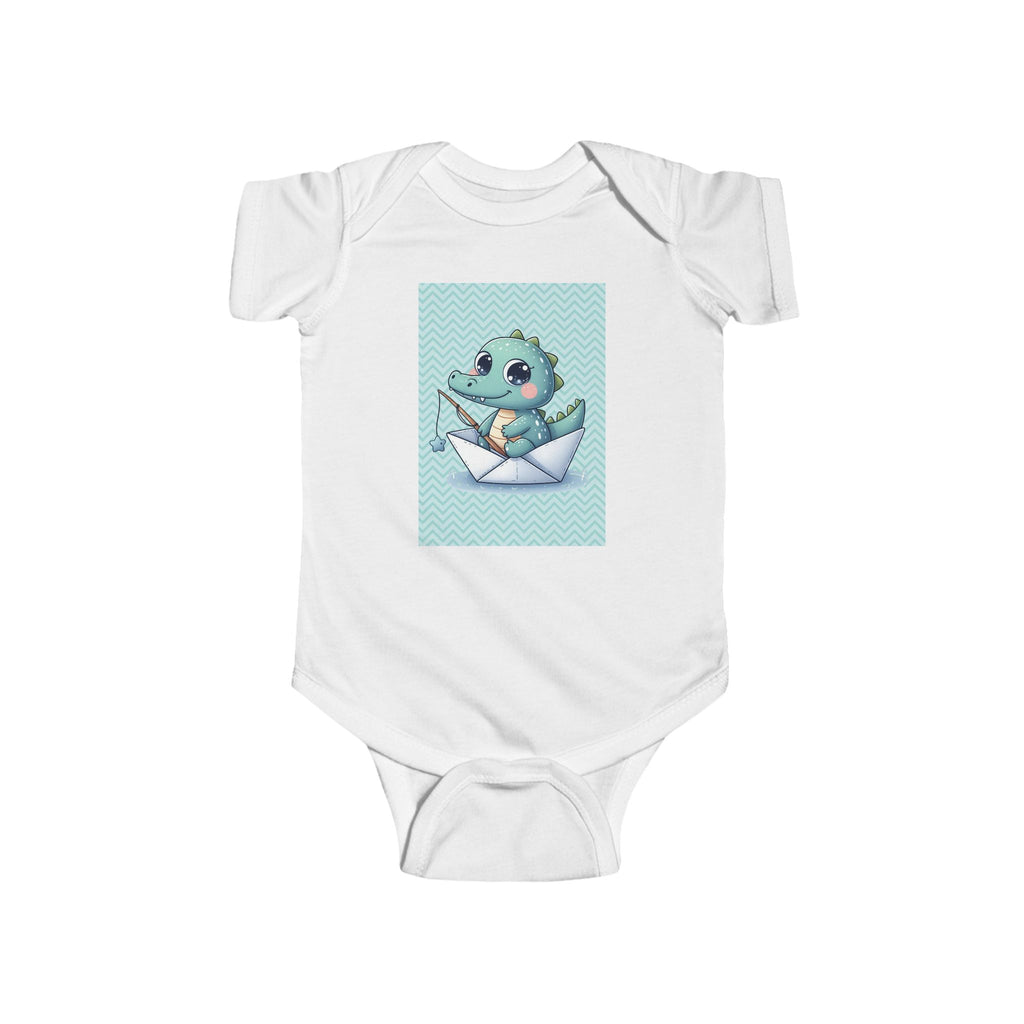 Boys Crocodile Infant Bodysuit  with "Psalm 139:14" Scripture