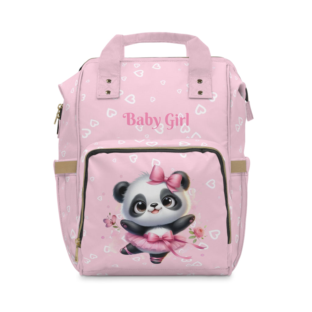 Girls Panda Baby Diaper Backpack with "Psalm 46:5" Scripture