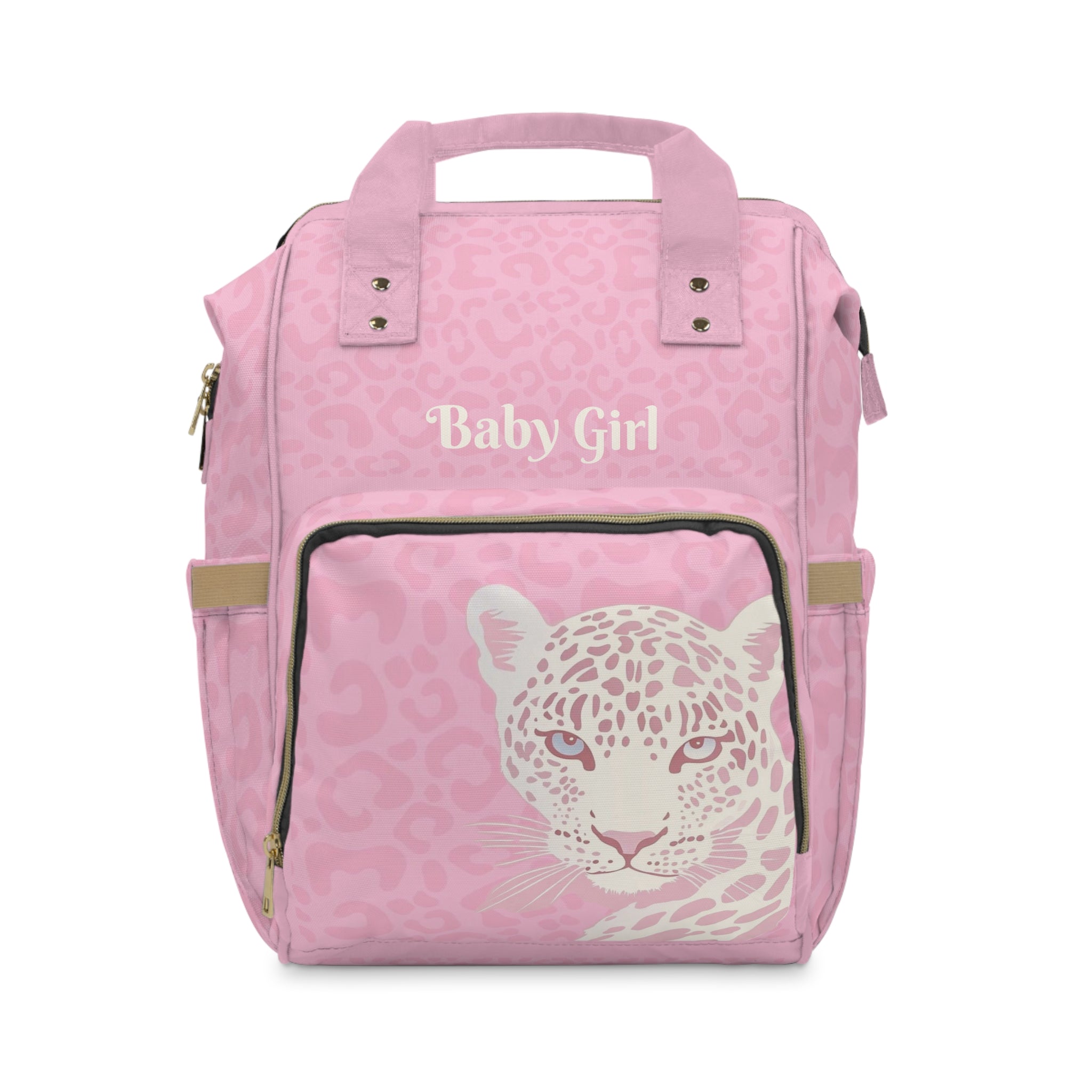 Girls Leopard Baby Diaper Backpack with "Psalm 46:5" Scripture
