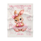 Girls Bunny Baby Blanket with "Psalm 46:5" Scripture