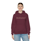 Men & Women Hoodies (Unisex) - I am UNASHAMED beige font