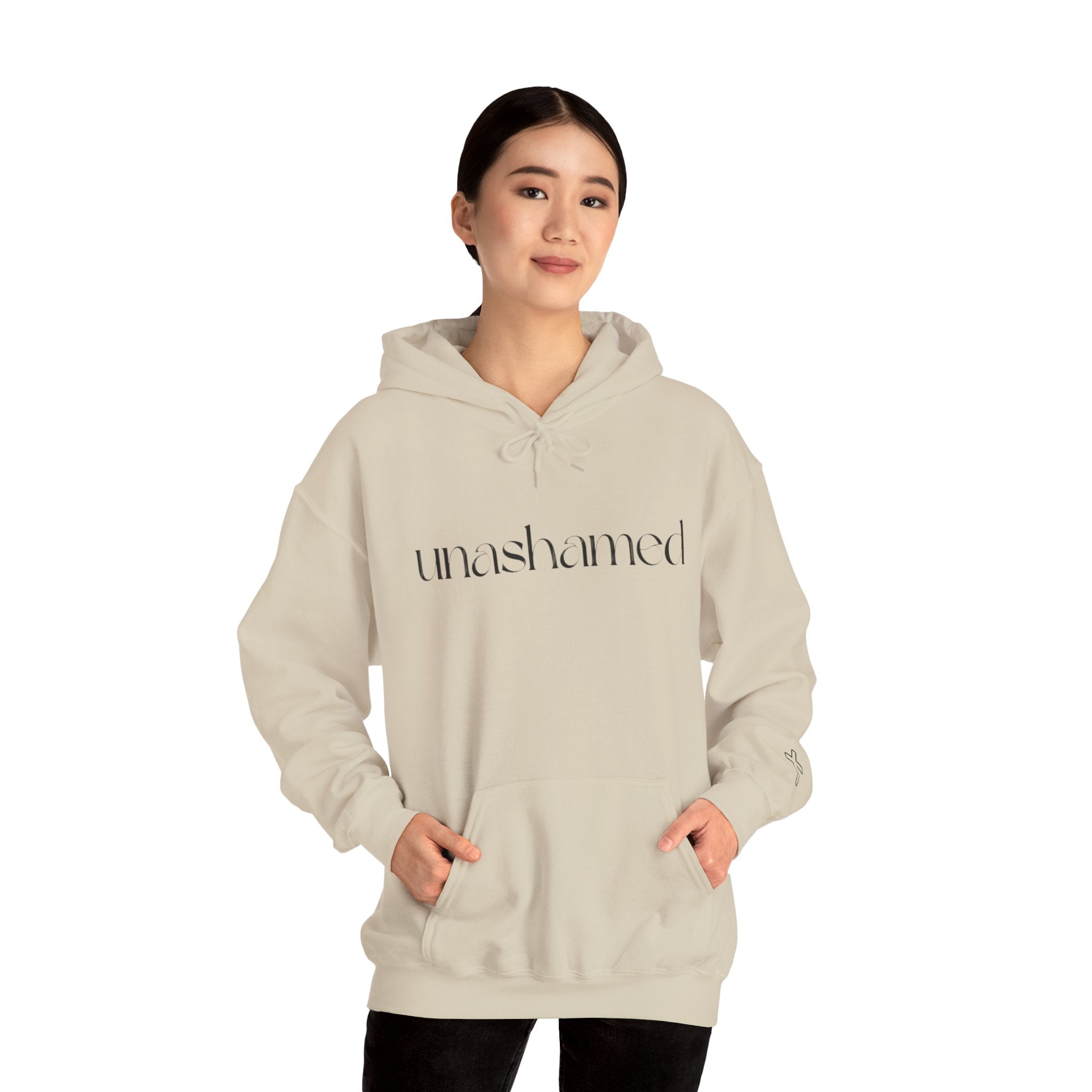 Men & Women Hoodies (Unisex) - I am UNASHAMED black font