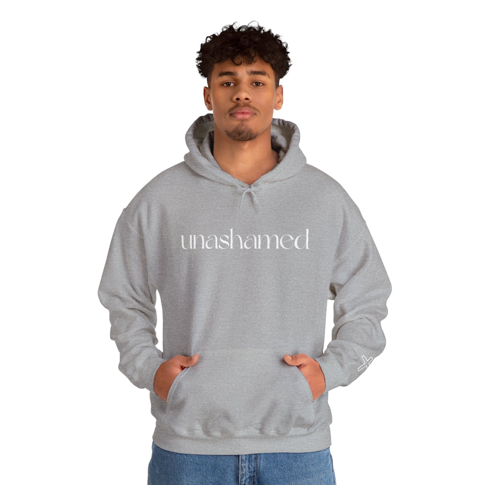 Men & Women Hoodies (Unisex) - I am UNASHAMED white font