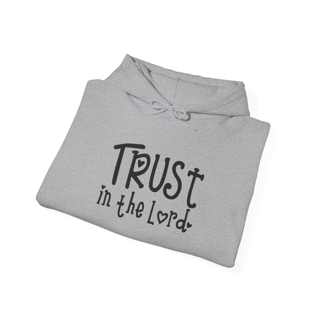 Trust in the Lord Hoodie | Faith Christian Heart Sleeve Design