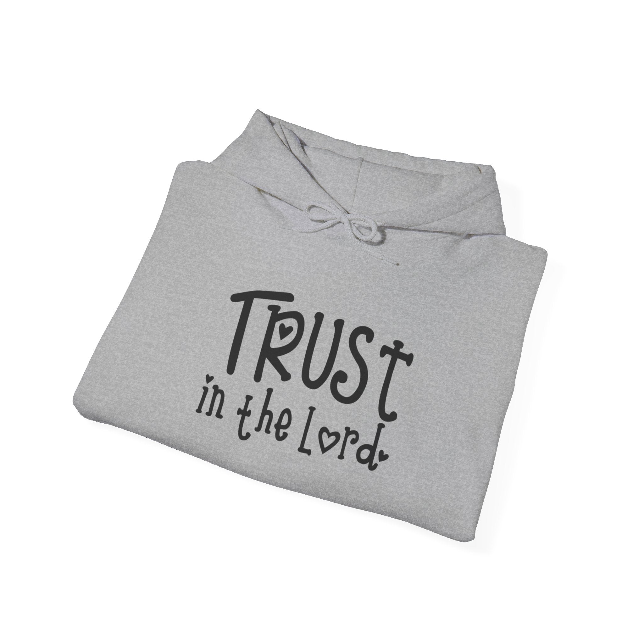 Trust in the Lord Hoodie | Faith Christian Heart Sleeve Design