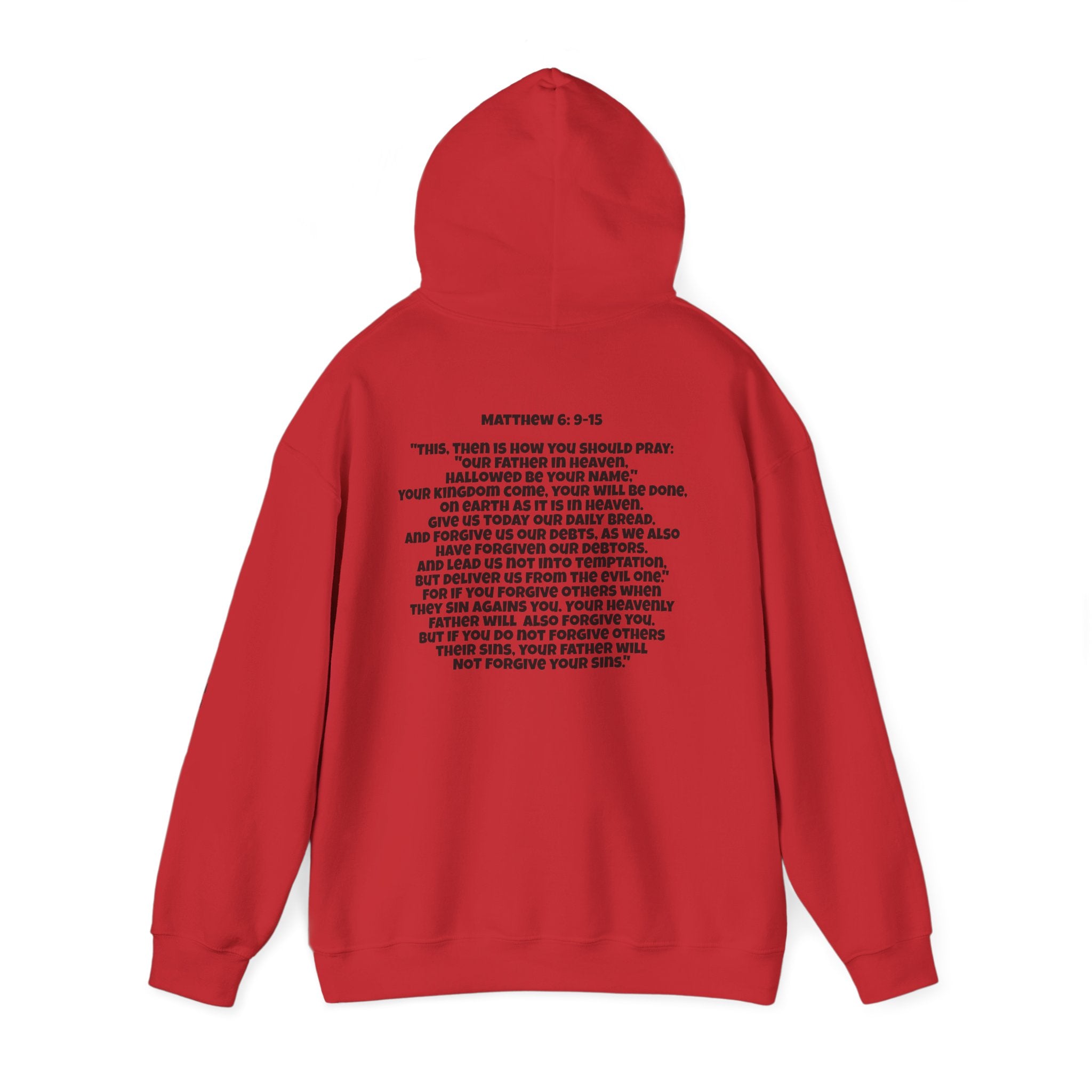 Men & Women Hoodie (Unisex) - Matthew 6: 9-15 Cross Hoodie | Bible Verse Scripture