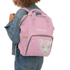 Girls Leopard Baby Diaper Backpack with "Psalm 46:5" Scripture