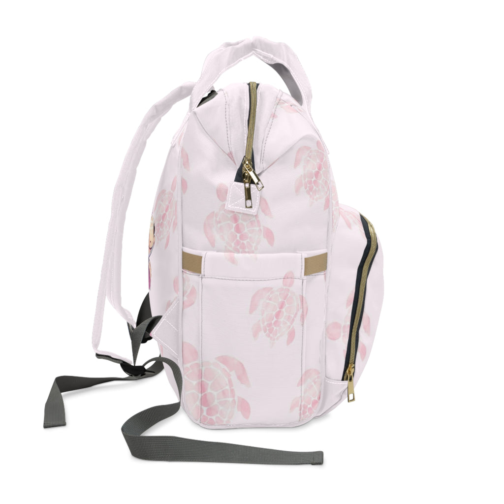 Girls Turtle Baby Diaper Backpack with "Psalm 46:5" Scripture