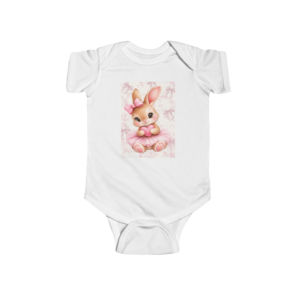 Girls Bunny Infant Bodysuit with "Psalm 46:5" Scripture