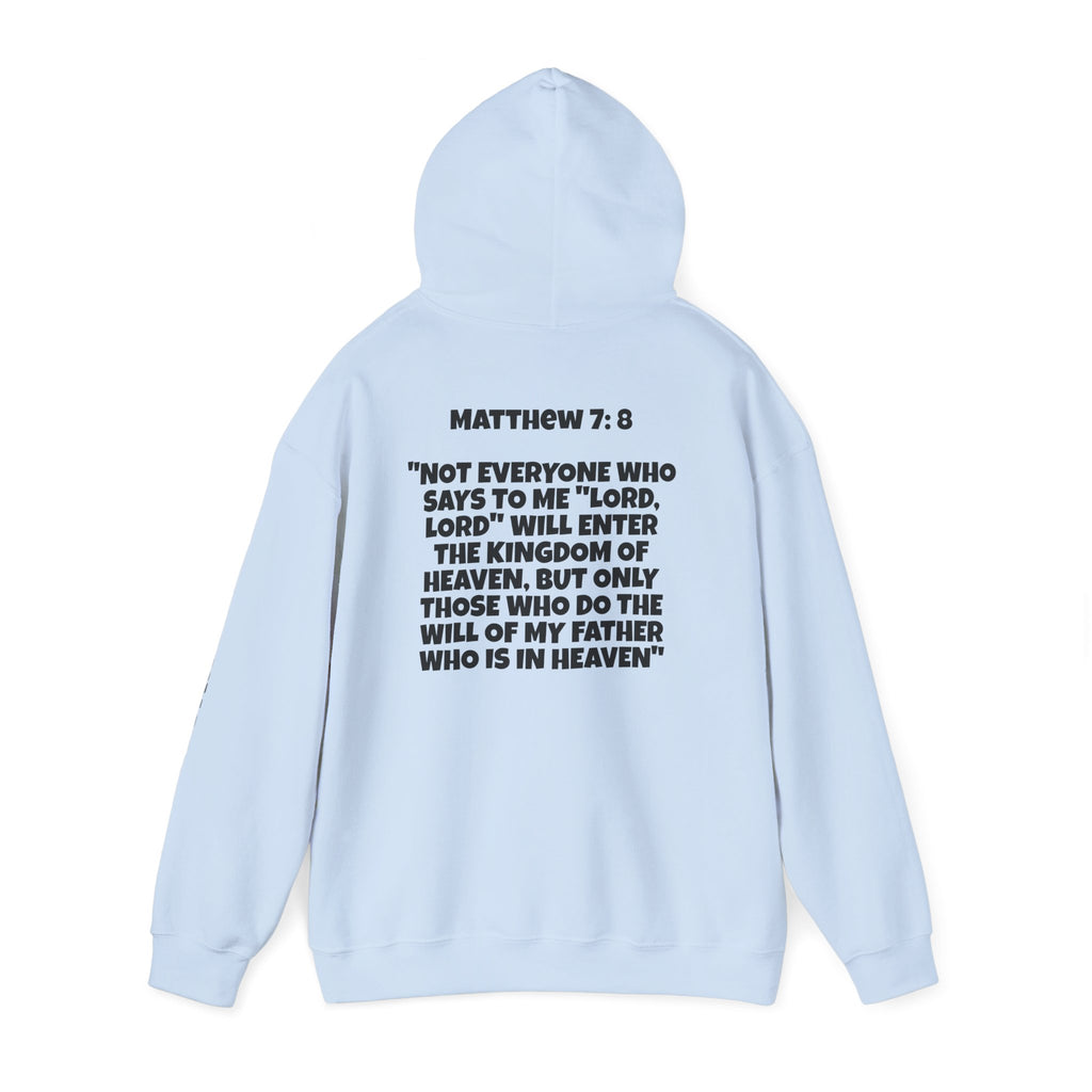 Men & Women Hoodies (Unisex) - Matthew 7: 8 Cross Hoodie | Bible Verse Scripture