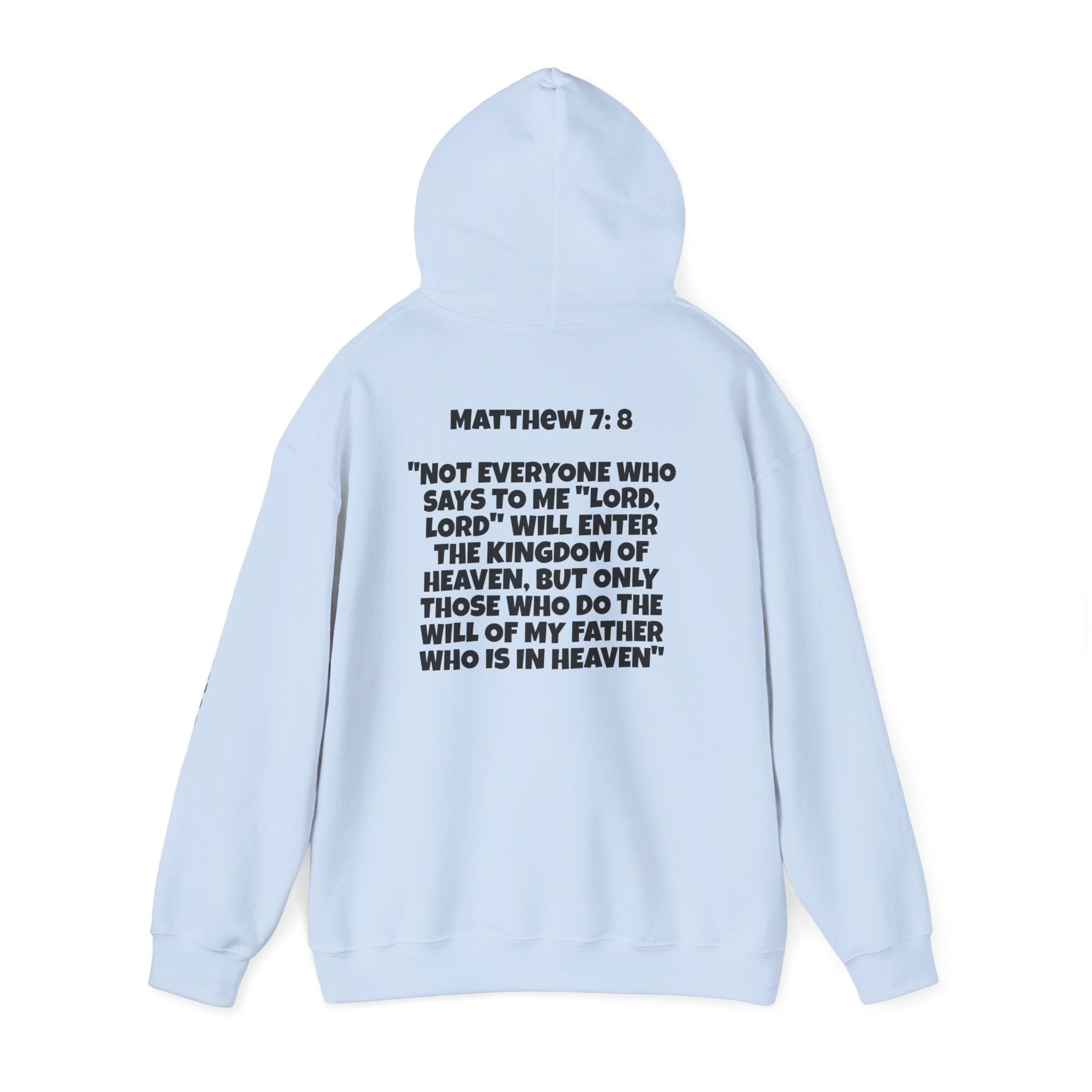 Men & Women Hoodies (Unisex) - Matthew 7: 8 Cross Hoodie | Bible Verse Scripture