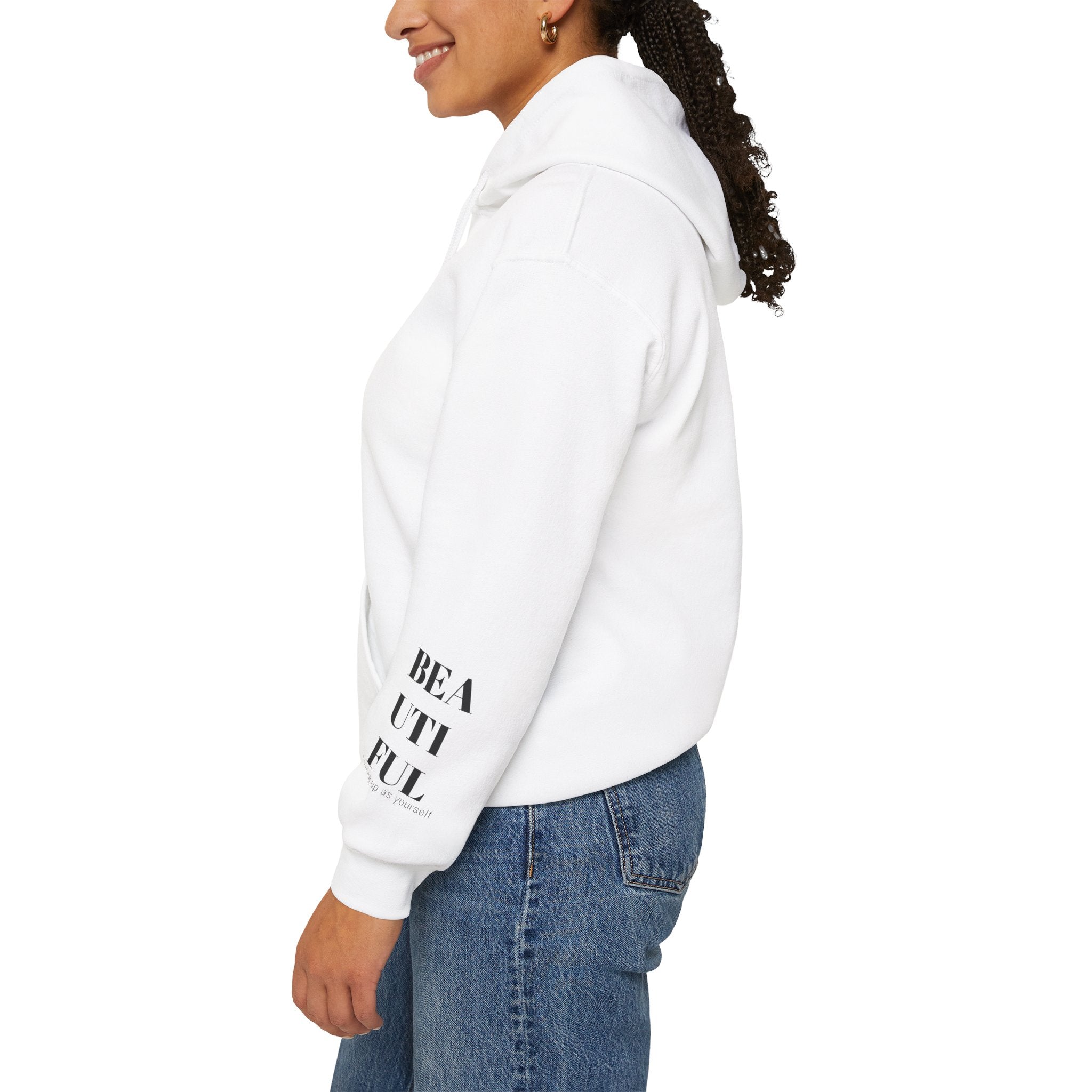 BEYOUtiful Hoodie | Faith Christian Heart Sleeve Design