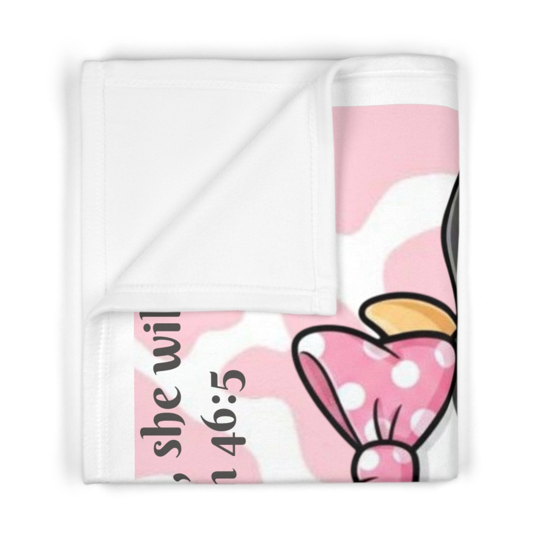 Girls Cow Baby Blanket with "Psalm 46:5" Scripture