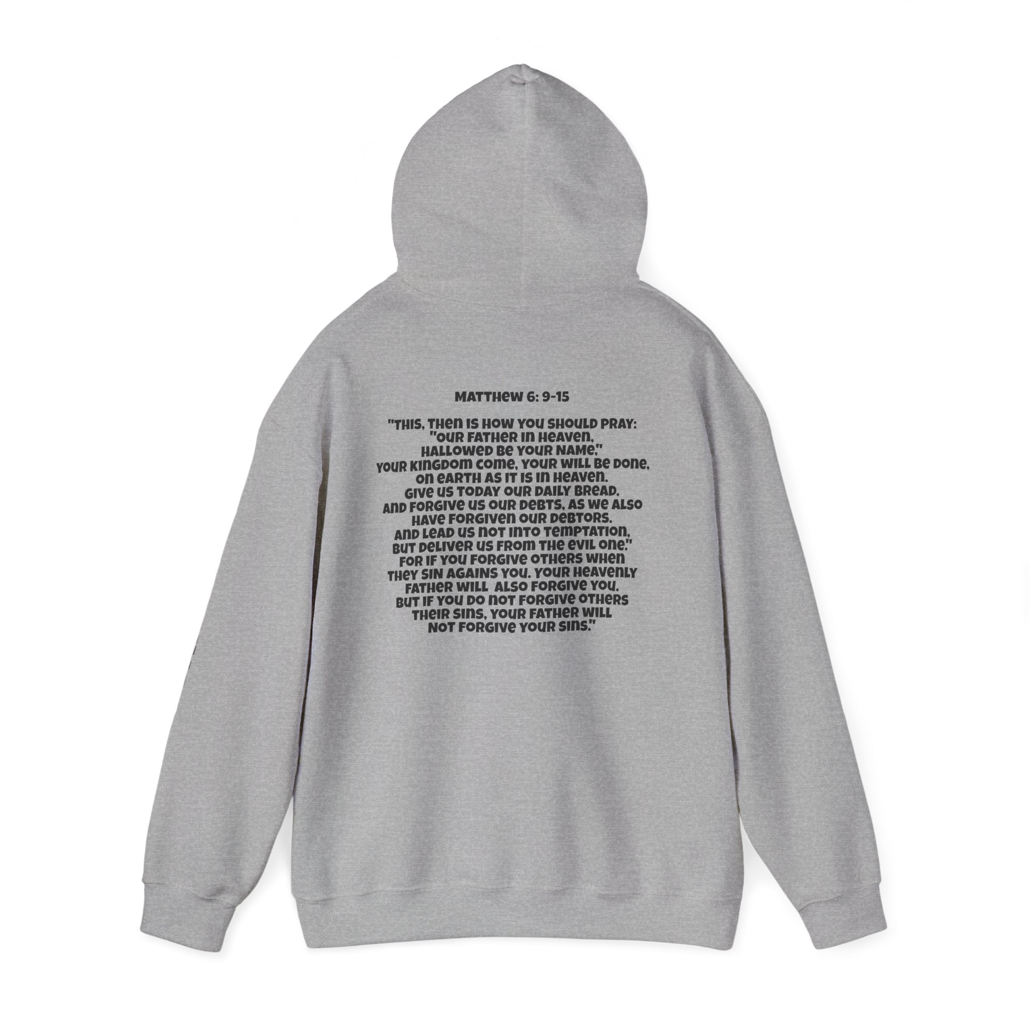 Men & Women Hoodie (Unisex) - Matthew 6: 9-15 Cross Hoodie | Bible Verse Scripture
