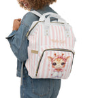 Girls Giraffe Baby  Diaper Backpack with "Psalm 46:5" Scripture