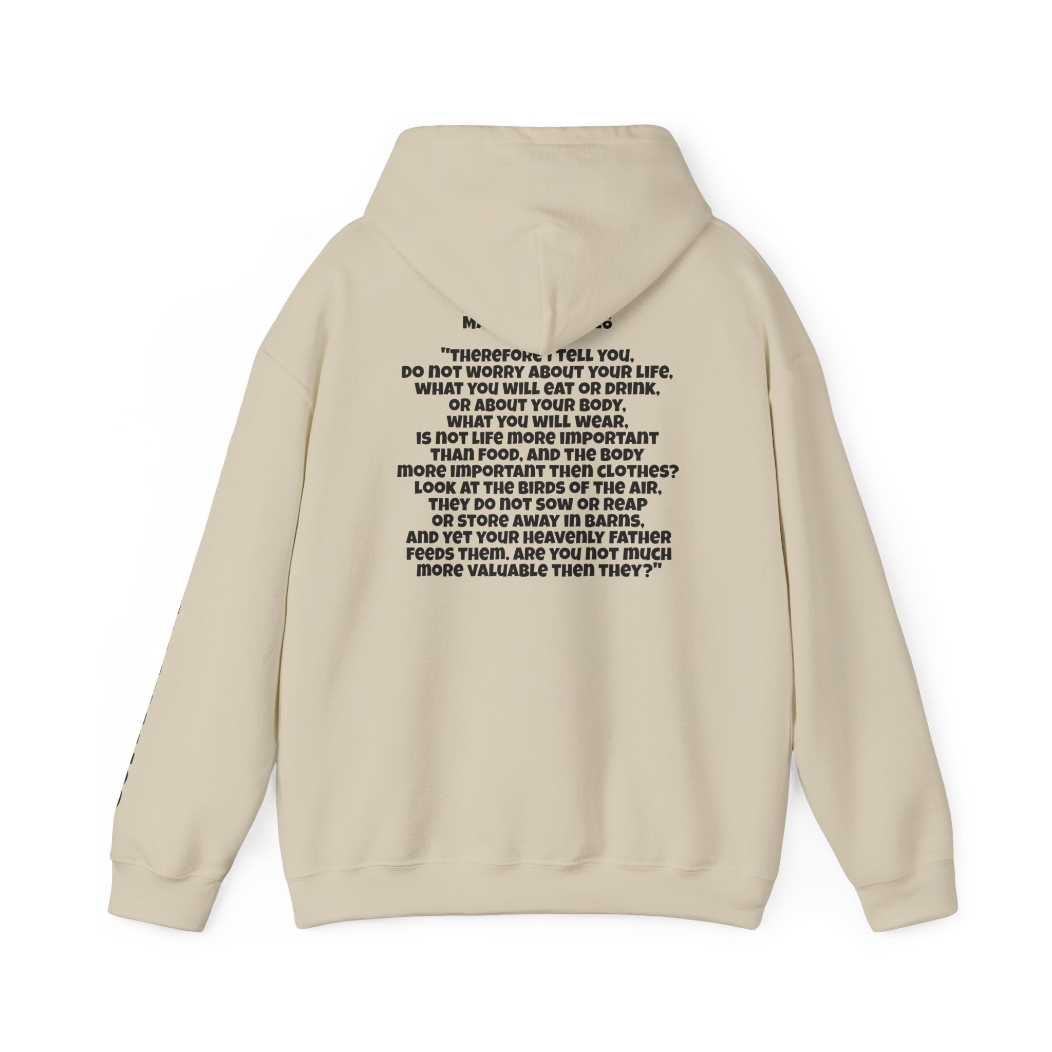 Men & Women Hoodie (Unisex) - Matthew 6: 25-26 Cross Hoodie | Bible Verse Scripture