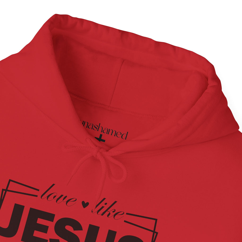 Love like Jesus Hoodie | Faith Christian Heart Sleeve Design