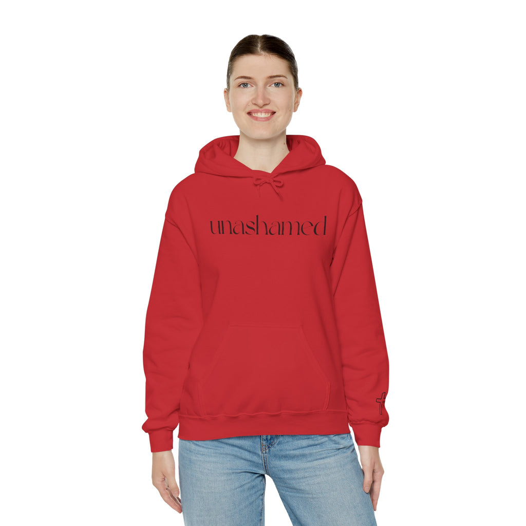 Men & Women Hoodies (Unisex) - I am UNASHAMED black font