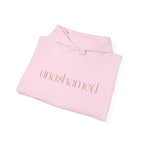 Men & Women Hoodies (Unisex) - I am UNASHAMED beige font