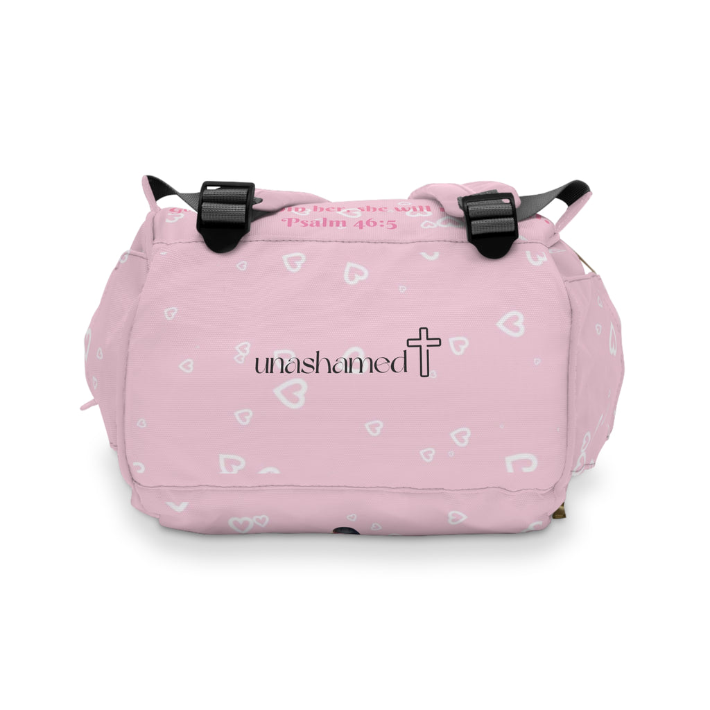 Girls Panda Baby Diaper Backpack with "Psalm 46:5" Scripture