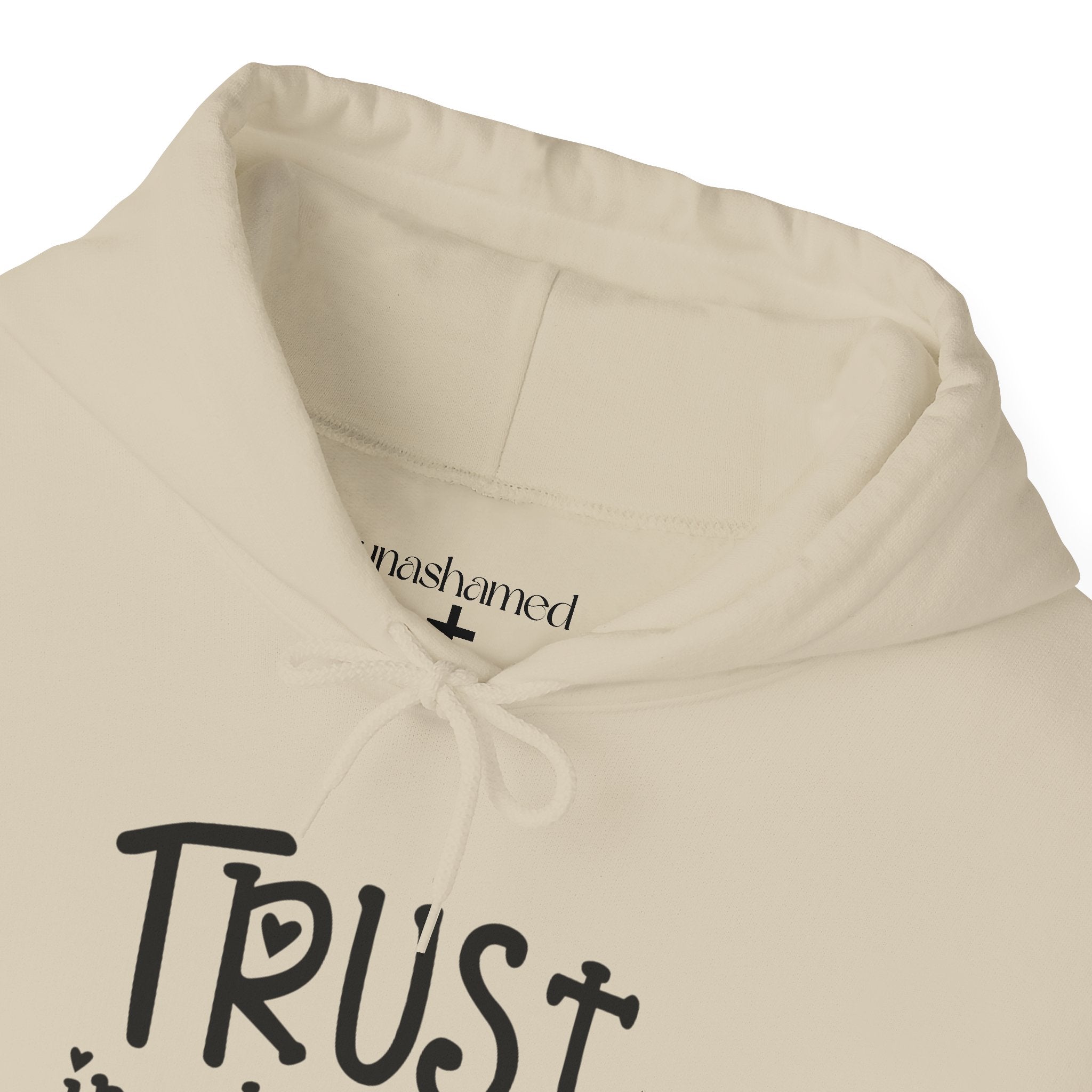 Trust in the Lord Hoodie | Faith Christian Heart Sleeve Design