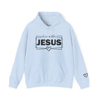 Love like Jesus Hoodie | Faith Christian Heart Sleeve Design