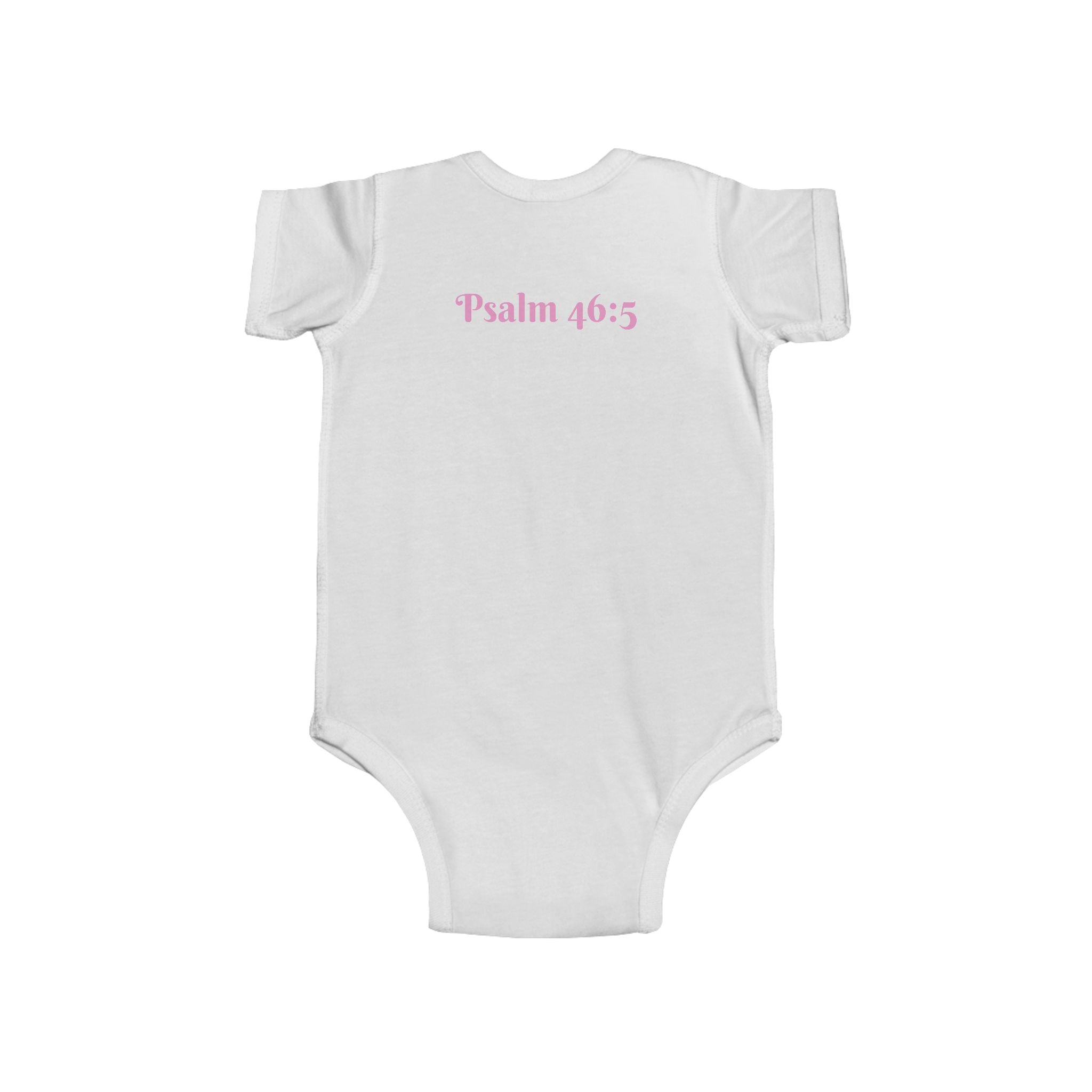 Girls Turtle Infant Bodysuit with "Psalm 46:5" Scripture