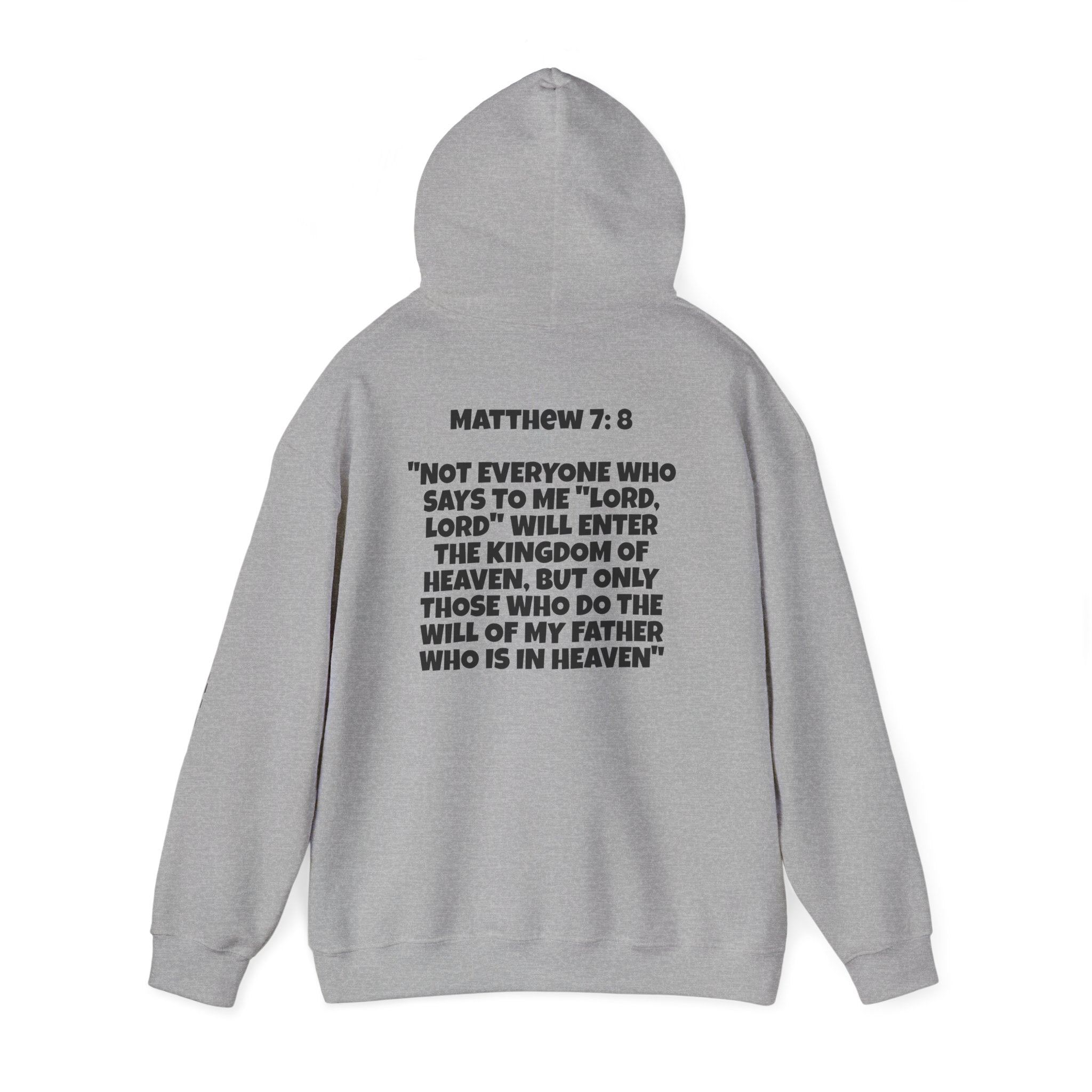 Men & Women Hoodies (Unisex) - Matthew 7: 8 Cross Hoodie | Bible Verse Scripture