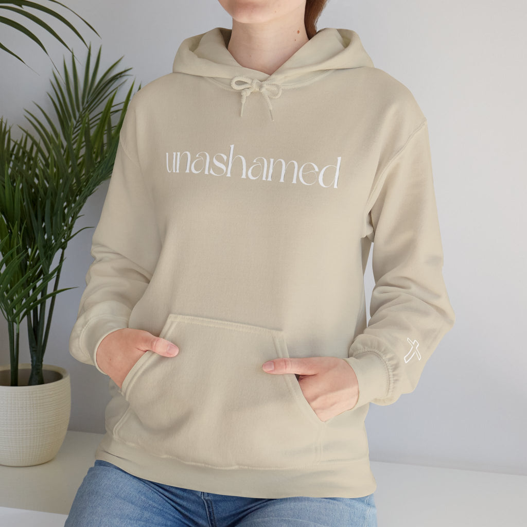 Men & Women Hoodies (Unisex) - I am UNASHAMED white font