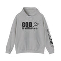 God is Within Her Hoodie | Faith Christian Heart Sleeve Design