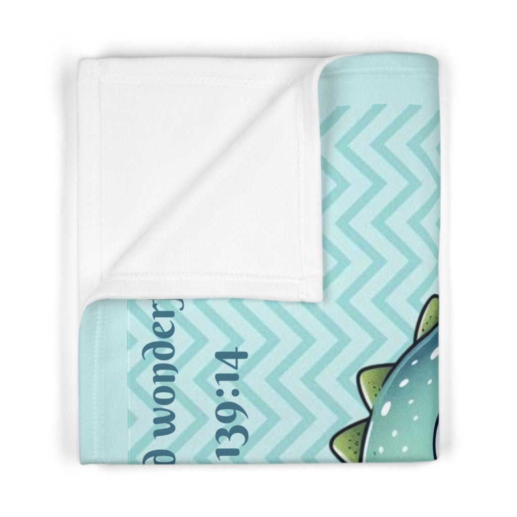 Boys Crocodile Baby Blanket with "Psalm 139:14" Scripture