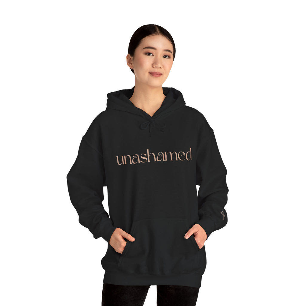 Men & Women Hoodies (Unisex) - I am UNASHAMED beige font
