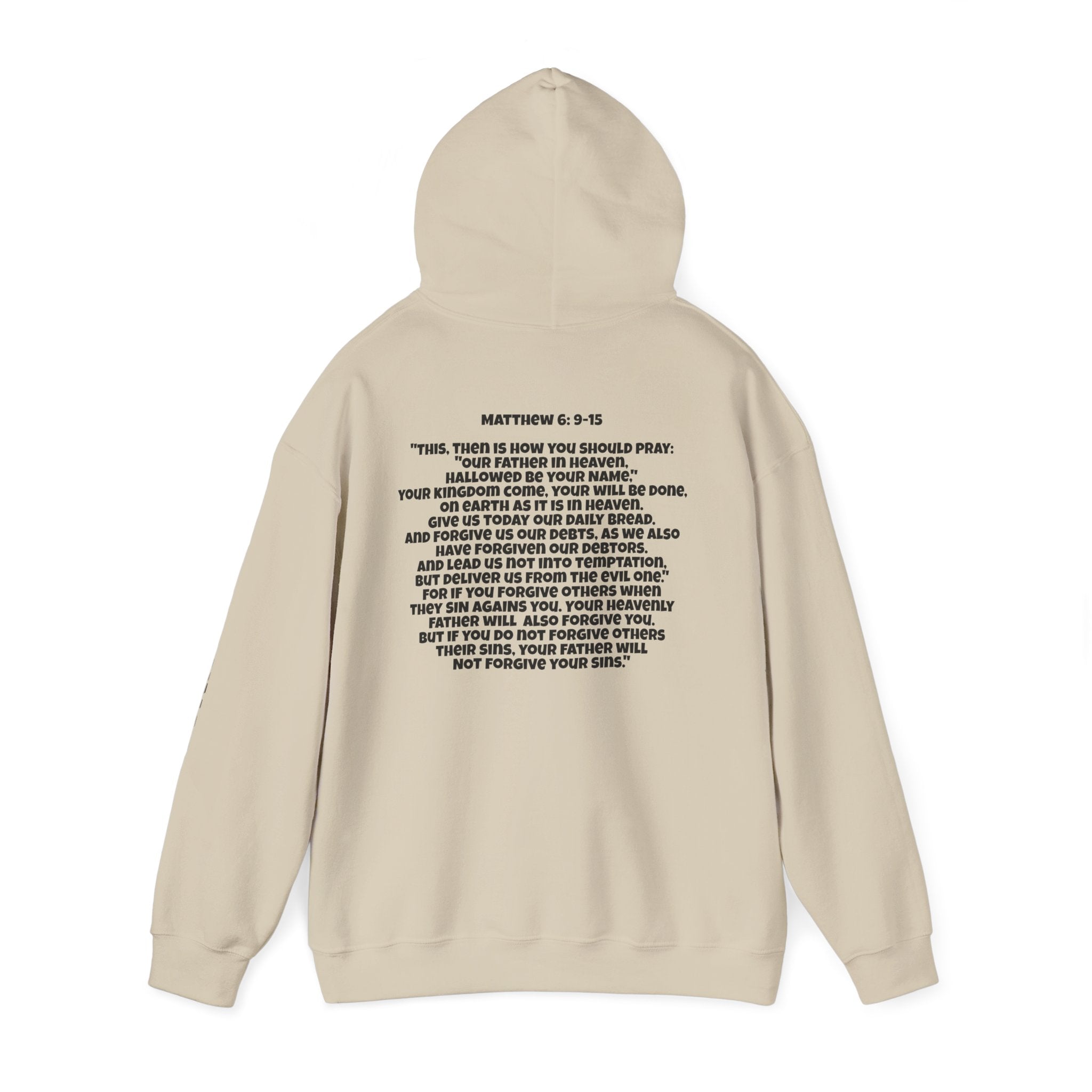 Men & Women Hoodie (Unisex) - Matthew 6: 9-15 Cross Hoodie | Bible Verse Scripture